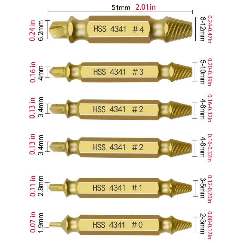 Damaged Screw Extractor Set